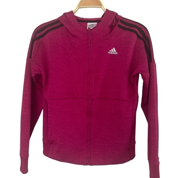 adidas Other - Adidas Youth Girl Sz XL Mauve Pink Plum Full Zip Athletic Hoodie Sweatshirt